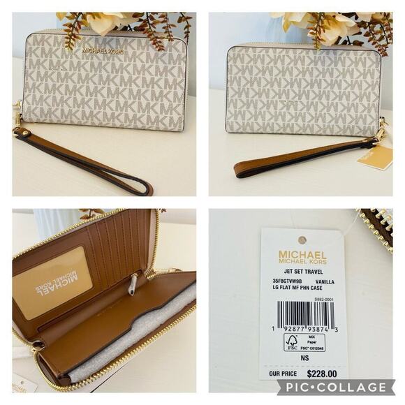 NWT Michael Kors Jaycee Medium Zip Pocket Backpack & wallet vanilla - Picture 12 of 12